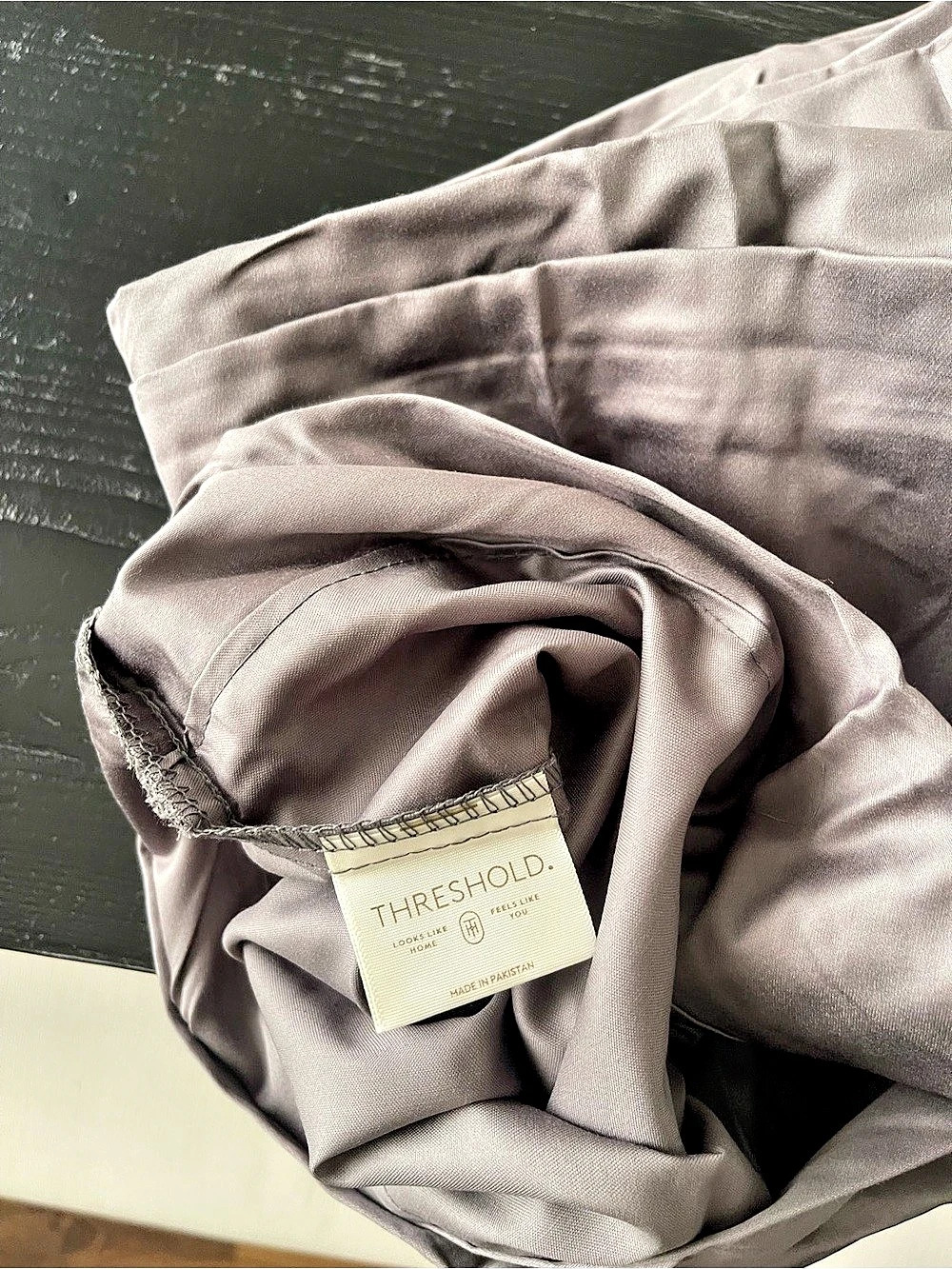 Threshold 400-Thread Count Solid Performance Sheet Set King Gray NEW - Picture 4 of 5